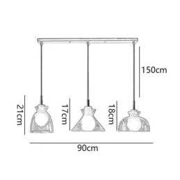 Designer Touch Decorative Modern Simple Pendant Light Water Permeable Glass 3 Ceiling Light Bedside Lamp