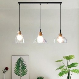 Designer Touch Decorative Modern Simple Pendant Light Water Permeable Glass 3 Ceiling Light Bedside Lamp