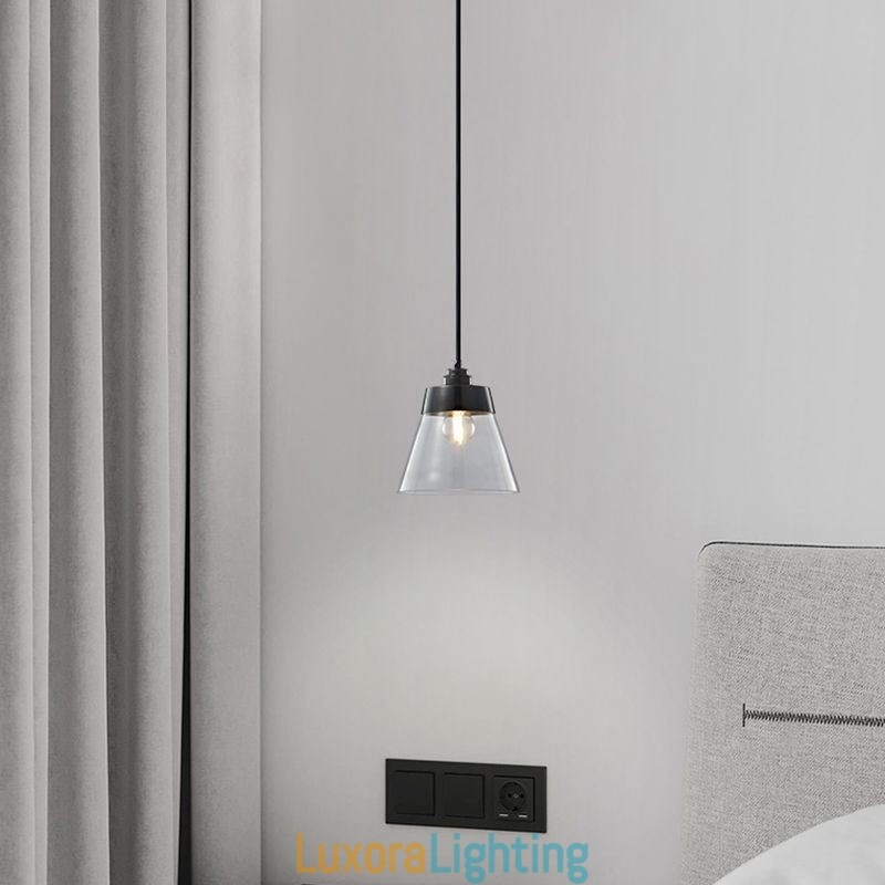 Designer Touch Decorative Modern Glass Pendant Light Single Hanging Pendant Lighting With Clear Glass Shade