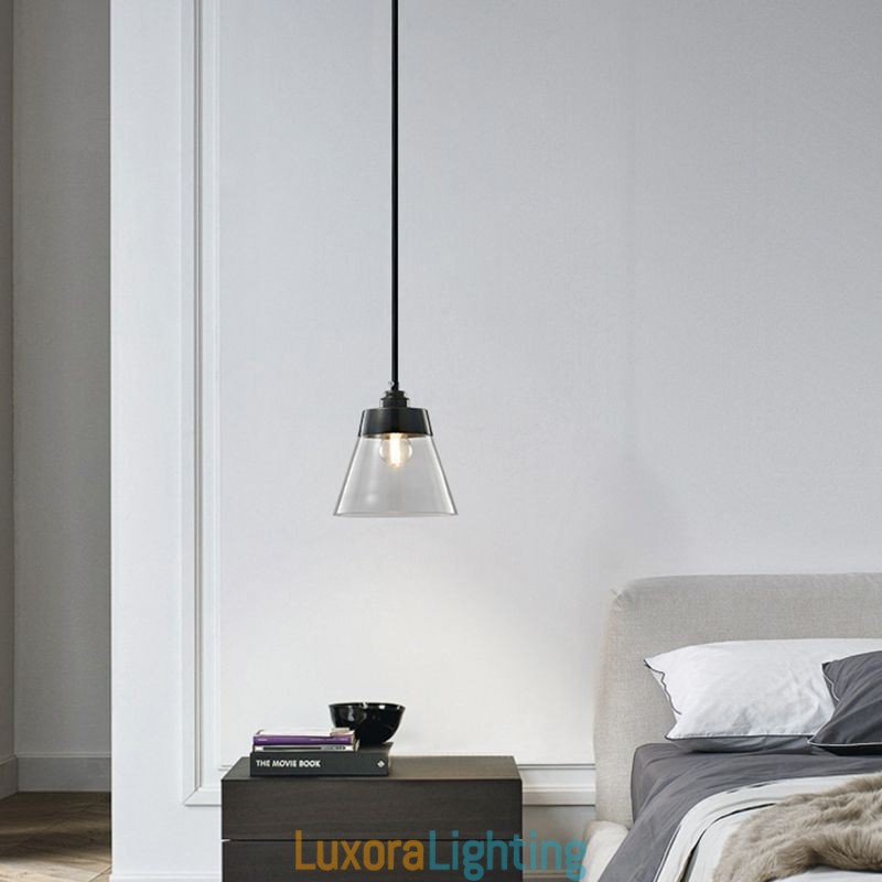 Designer Touch Decorative Modern Glass Pendant Light Single Hanging Pendant Lighting With Clear Glass Shade