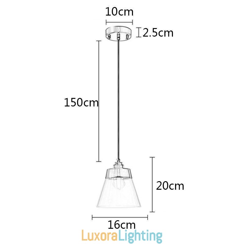 Designer Touch Decorative Modern Glass Pendant Light Single Hanging Pendant Lighting With Clear Glass Shade