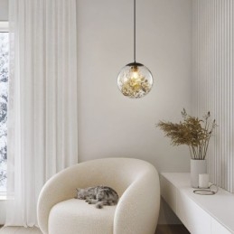 Designer Touch Decorative Glass Ball Pendant Light Leaves Christmas Hanging Lighting