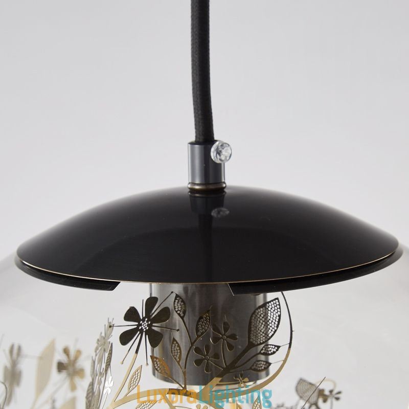 Designer Touch Decorative Glass Ball Pendant Light Leaves Christmas Hanging Lighting