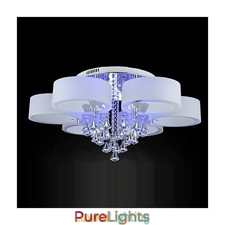 Designer Touch Decorative Remote Control Flush Mount Crystal Included Modern Contemporary
