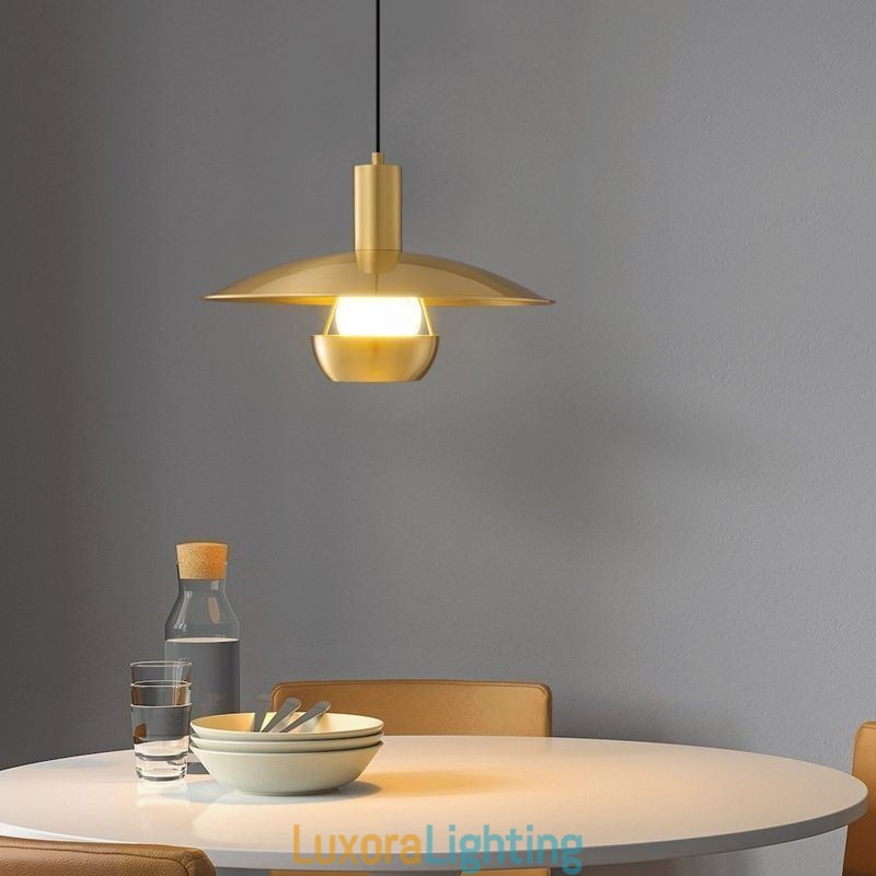 Designer Touch Decorative Brushed Gold Pendant Light Single Head Hanging Lamp