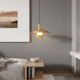 Designer Touch Decorative Brushed Gold Pendant Light Single Head Hanging Lamp