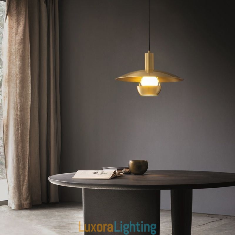 Designer Touch Decorative Brushed Gold Pendant Light Single Head Hanging Lamp