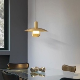 Designer Touch Decorative Brushed Gold Pendant Light Single Head Hanging Lamp