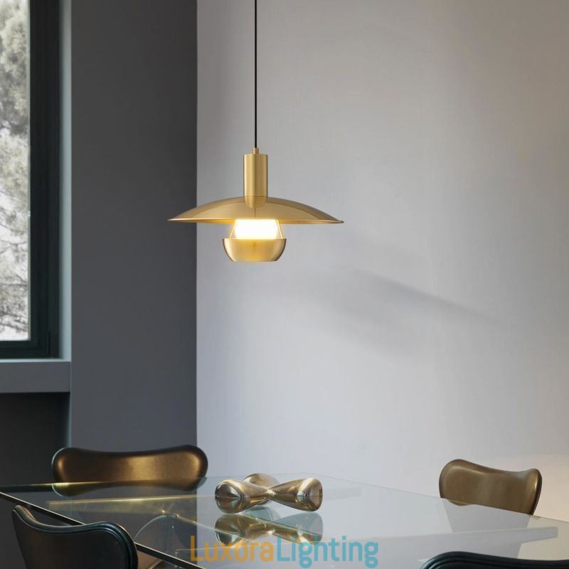 Designer Touch Decorative Brushed Gold Pendant Light Single Head Hanging Lamp