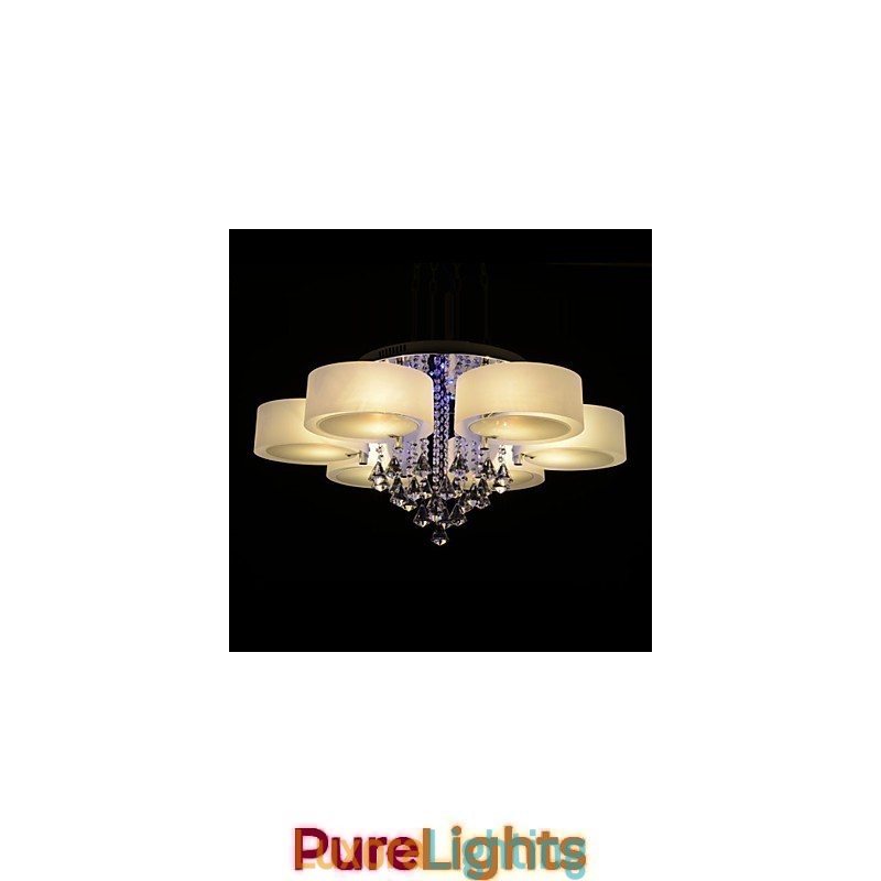 Designer Touch Decorative Remote Control Flush Mount Crystal Included Modern Contemporary