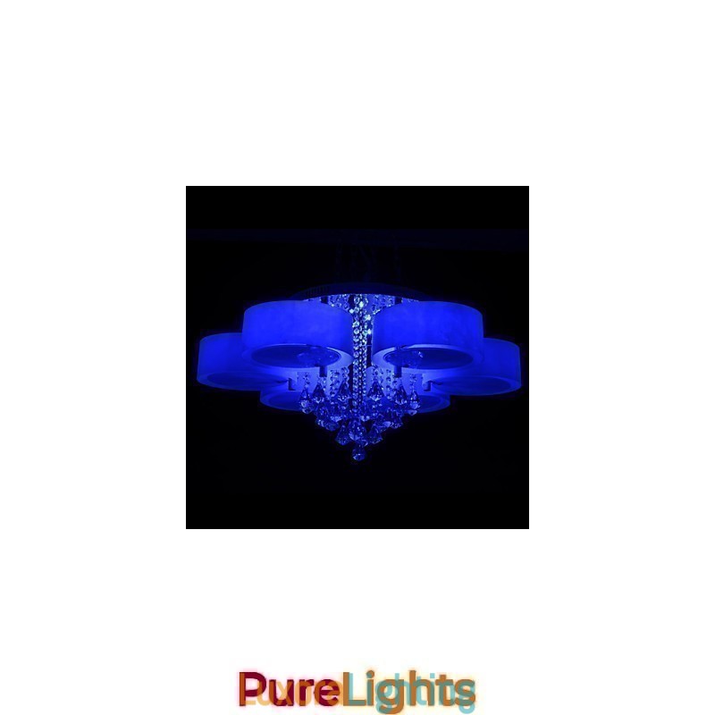 Designer Touch Decorative Remote Control Flush Mount Crystal Included Modern Contemporary