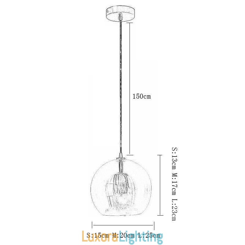 Designer Touch Decorative Modern Glass Pendant Light Single Head Hanging Lamp