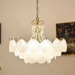 Designer Touch Decorative European Glass Pendant Light Post Modern Scallop Hanging Light