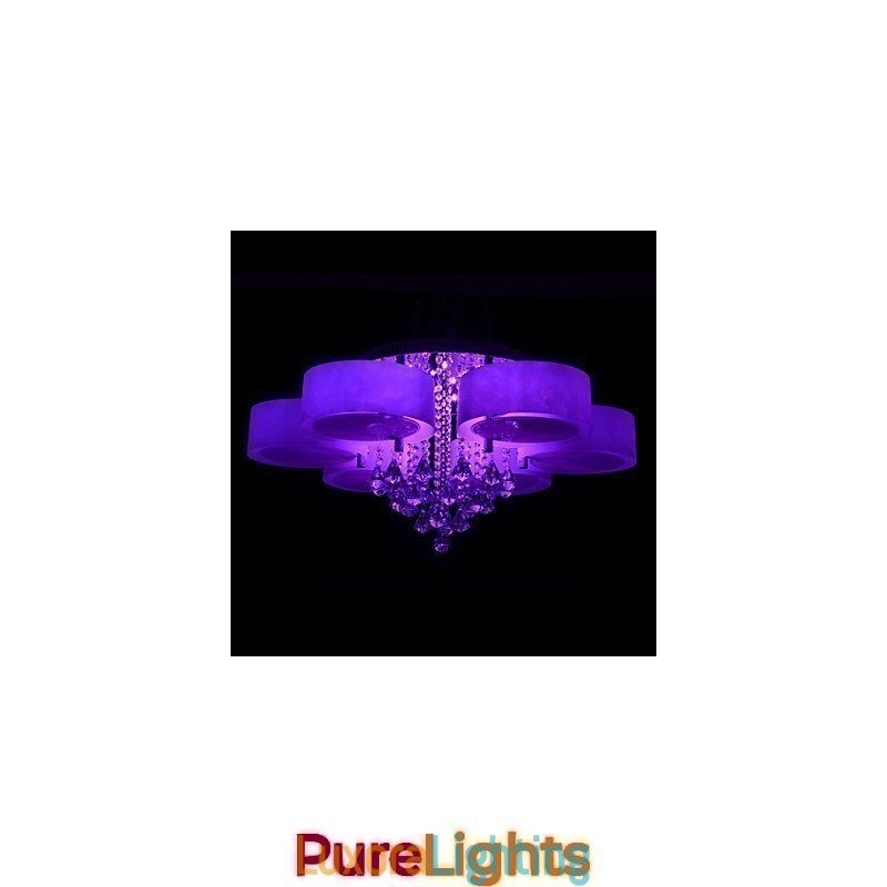 Designer Touch Decorative Remote Control Flush Mount Crystal Included Modern Contemporary