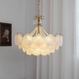 Designer Touch Decorative European Glass Pendant Light Post Modern Scallop Hanging Light