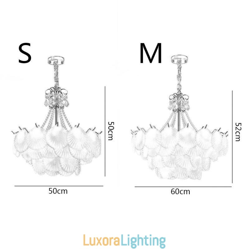 Designer Touch Decorative European Glass Pendant Light Post Modern Scallop Hanging Light