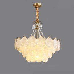 Designer Touch Decorative European Glass Pendant Light Post Modern Scallop Hanging Light