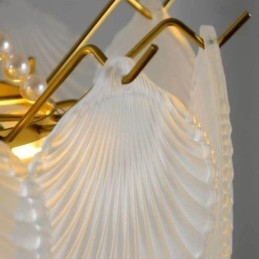 Designer Touch Decorative European Glass Pendant Light Post Modern Scallop Hanging Light