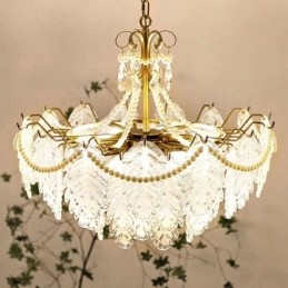 Designer Touch Decorative European Glass Pendant Light Post Modern Leaf Hanging Light