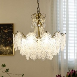 Designer Touch Decorative Elegant Glass Pendant Light Leaf Hanging Light