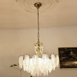 Designer Touch Decorative Elegant Glass Pendant Light Leaf Hanging Light