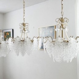 Designer Touch Decorative Elegant Glass Pendant Light Leaf Hanging Light