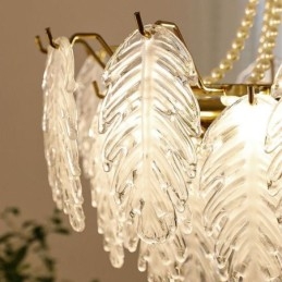 Designer Touch Decorative Elegant Glass Pendant Light Leaf Hanging Light