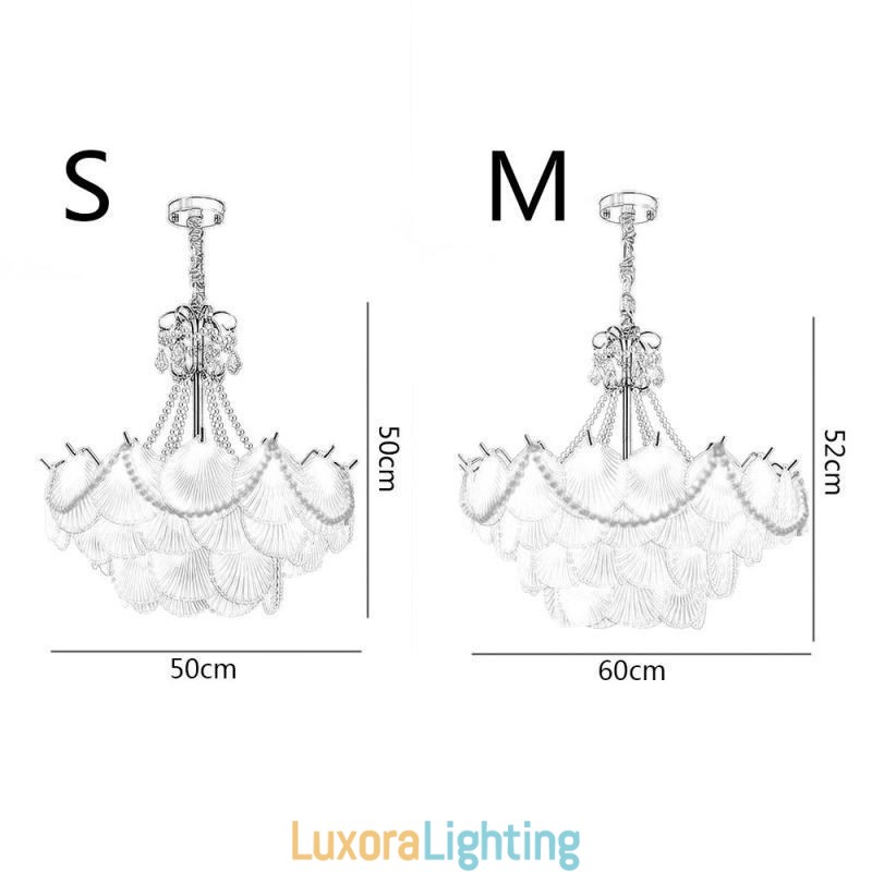 Designer Touch Decorative European Glass Pendant Light Elegant Scallop Hanging Light