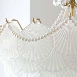 Designer Touch Decorative European Glass Pendant Light Elegant Scallop Hanging Light