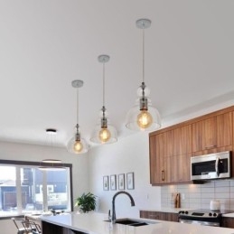 Designer Touch Decorative Modern Iron Pendant Light Gourd Glass Hanging Light