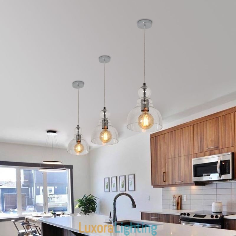 Designer Touch Decorative Modern Iron Pendant Light Gourd Glass Hanging Light