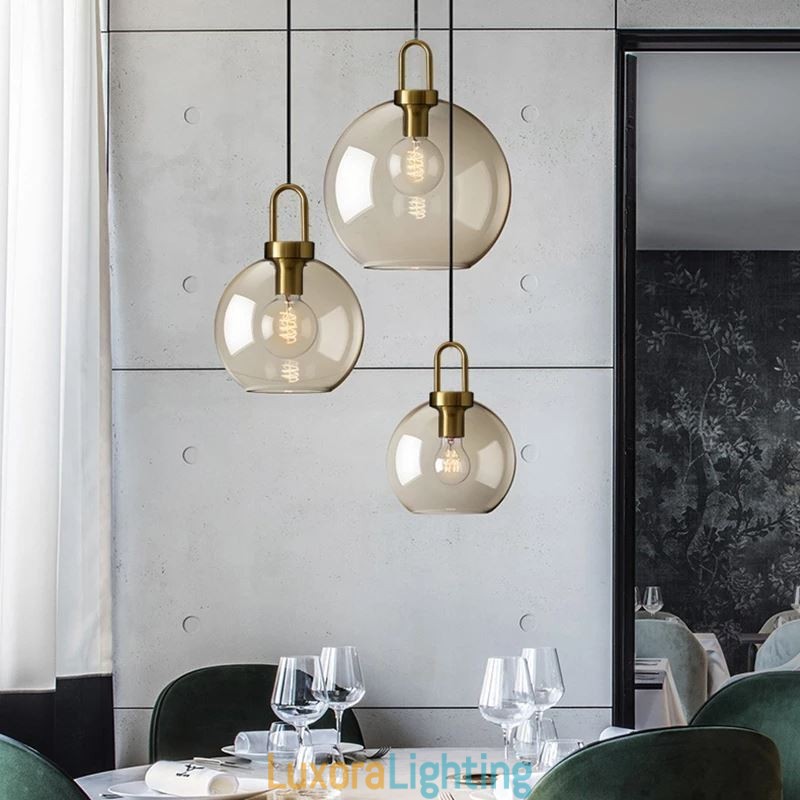 Designer Touch Decorative 3 Light Pendant Light With Glass Shade Island