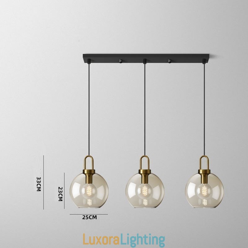 Designer Touch Decorative 3 Light Pendant Light With Glass Shade Island