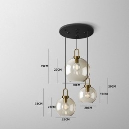 Designer Touch Decorative 3 Light Pendant Light With Glass Shade Island