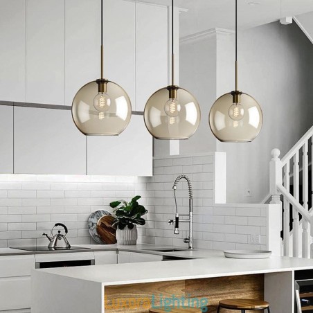Designer Touch Decorative 3 Light Glass Pendant Light Classic Cluster Hanging Lighting Fixture Caf茅