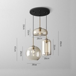 Designer Touch Decorative 3 Light Glass Pendant Light Classic Cluster Hanging Lighting Fixture Caf茅