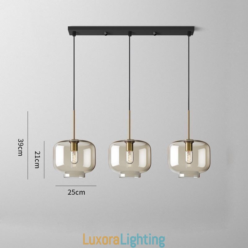 Designer Touch Decorative 3 Light Glass Pendant Light Classic Cluster Hanging Lighting Fixture Caf茅