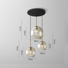 Designer Touch Decorative 3 Light Glass Pendant Light Classic Cluster Hanging Lighting Fixture Caf茅