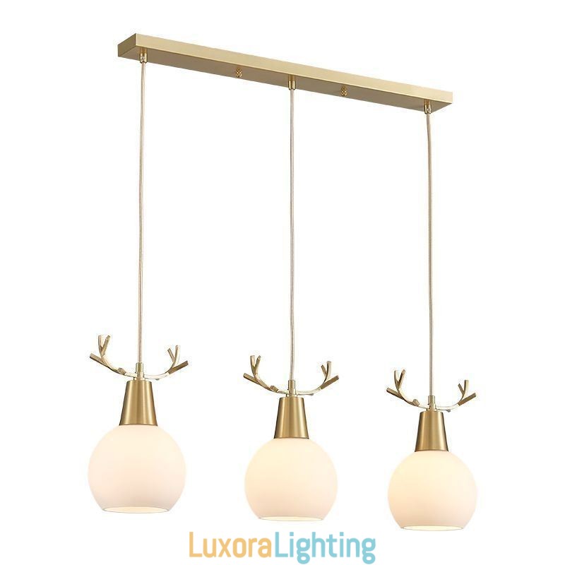 Designer Touch Decorative Modern Simple Copper Pendant Light Antler Hanging Light