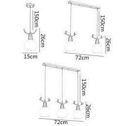 Designer Touch Decorative Modern Simple Copper Pendant Light Antler Hanging Light