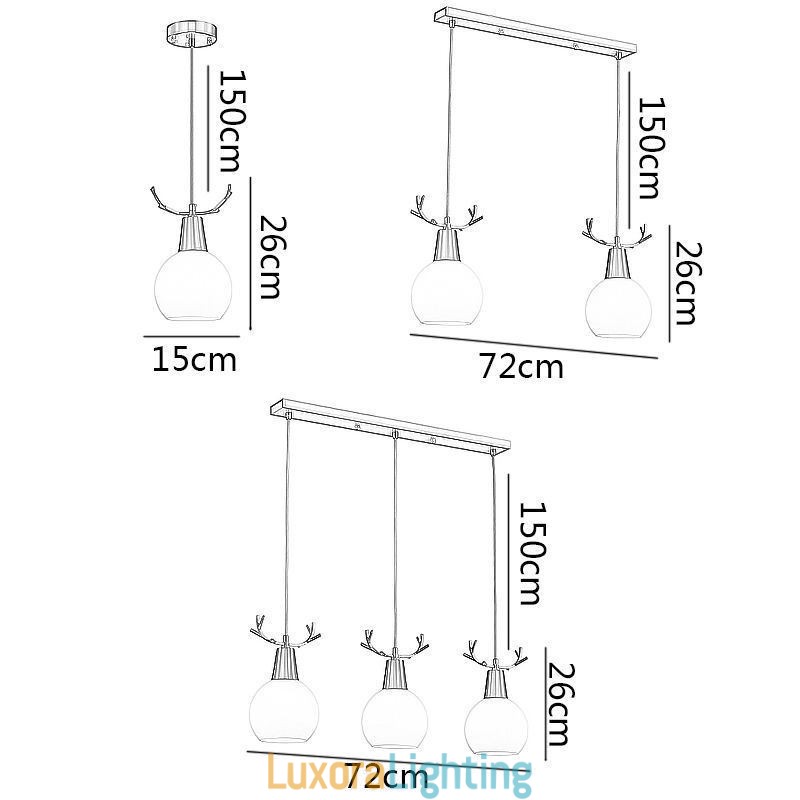 Designer Touch Decorative Modern Simple Copper Pendant Light Antler Hanging Light