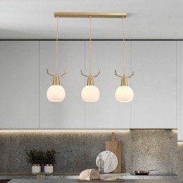 Designer Touch Decorative Modern Simple Copper Pendant Light Antler Hanging Light