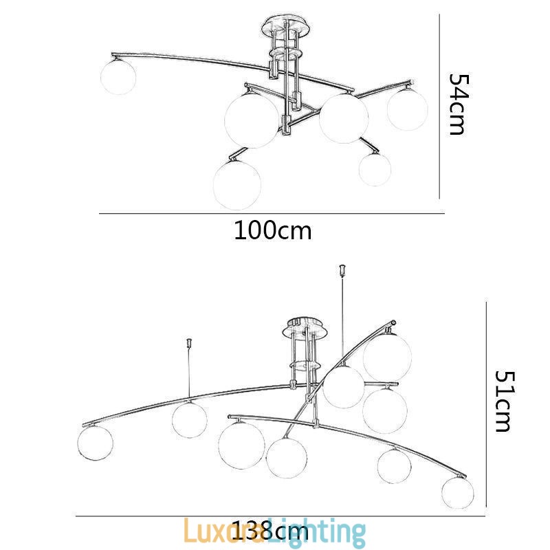 Designer Touch Decorative Magic Bean Chandelier Glass Pendant Light