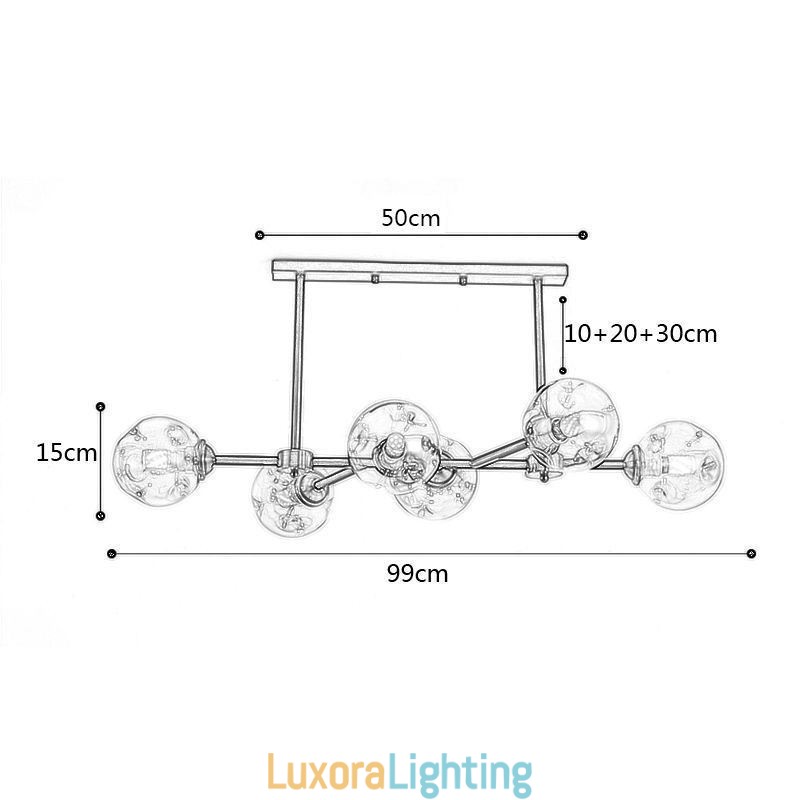 Designer Touch Decorative 6 Light Modern Glass Ceiling Light Magic Bean Light Fixture