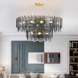 Designer Touch Decorative Modern Round Glass Pendant Light Elegant Glass Chandelier