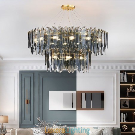 Designer Touch Decorative Modern Round Glass Pendant Light Elegant Glass Chandelier