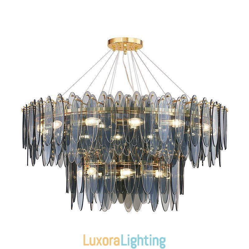 Designer Touch Decorative Modern Round Glass Pendant Light Elegant Glass Chandelier