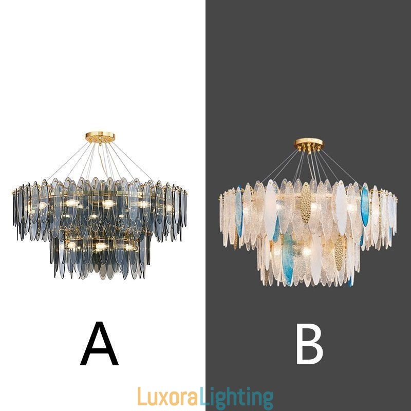 Designer Touch Decorative Modern Round Glass Pendant Light Elegant Glass Chandelier