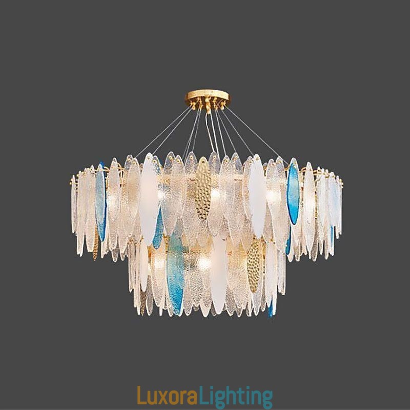 Designer Touch Decorative Modern Round Glass Pendant Light Elegant Glass Chandelier