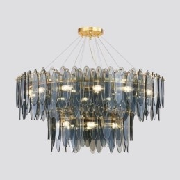 Designer Touch Decorative Modern Round Glass Pendant Light Elegant Glass Chandelier